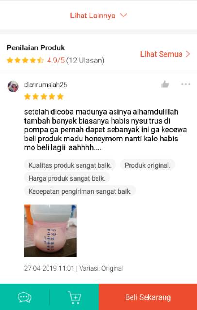 Pelancar Asi Booster , Madu Lancar Asi Honeymom Original