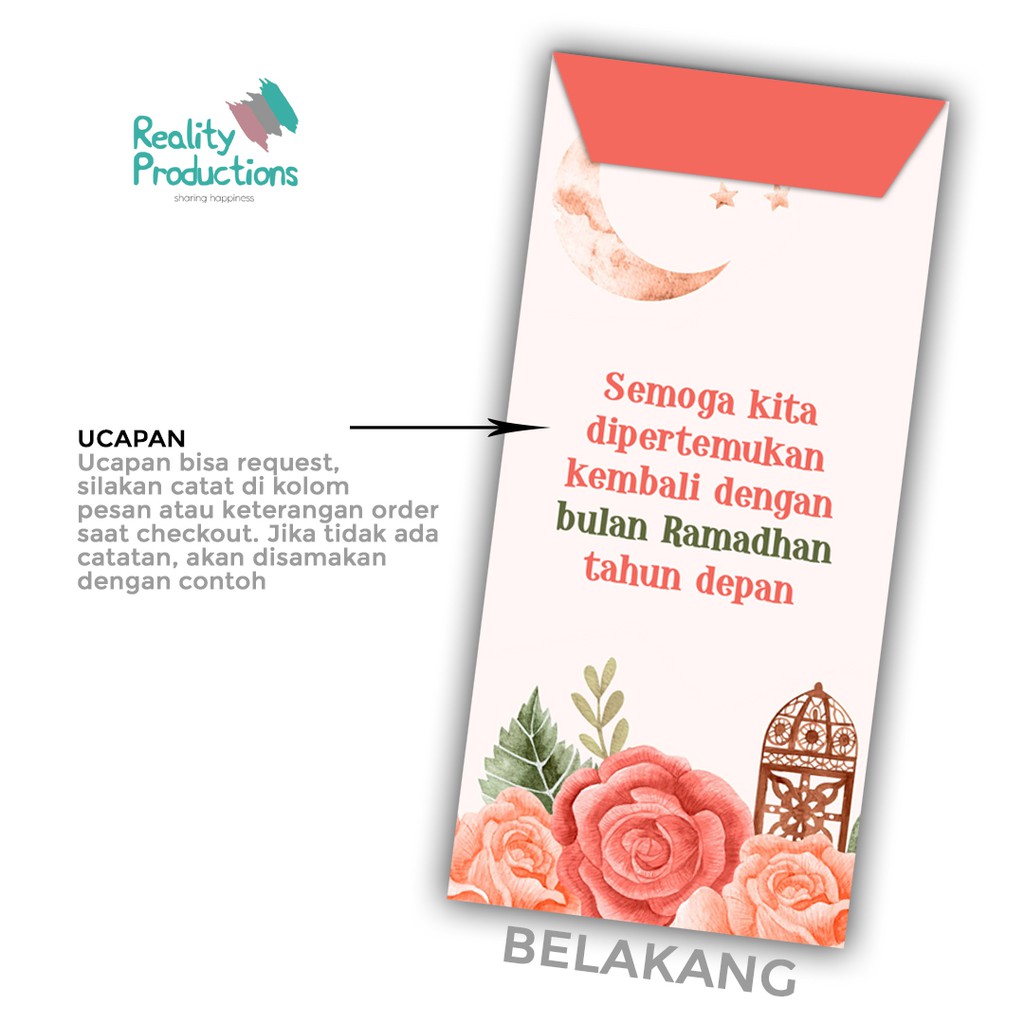 Amplop Angpao Lebaran Kode 040 Custom Foto Minimal Order 10 pcs