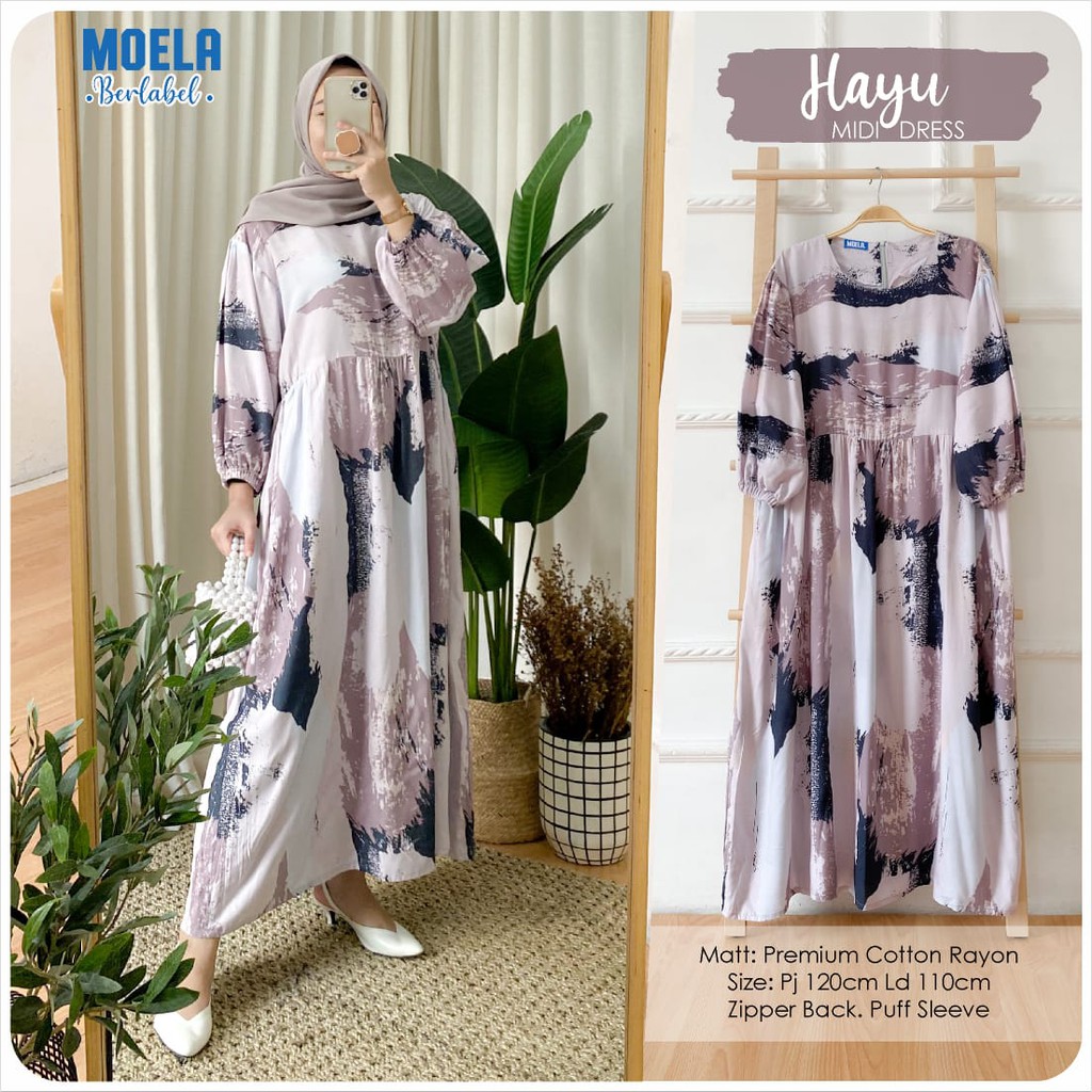 PIRAI HAYU SABRINA LUCIU MIDI DRESS GAMIS MAXY MOELA ORI BERLABEL LD 110