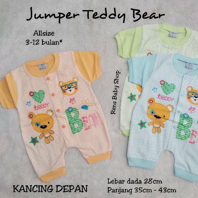 Jumper jumsuit baju terusan kancing lengan panjang / pendek anak bayi FINACO