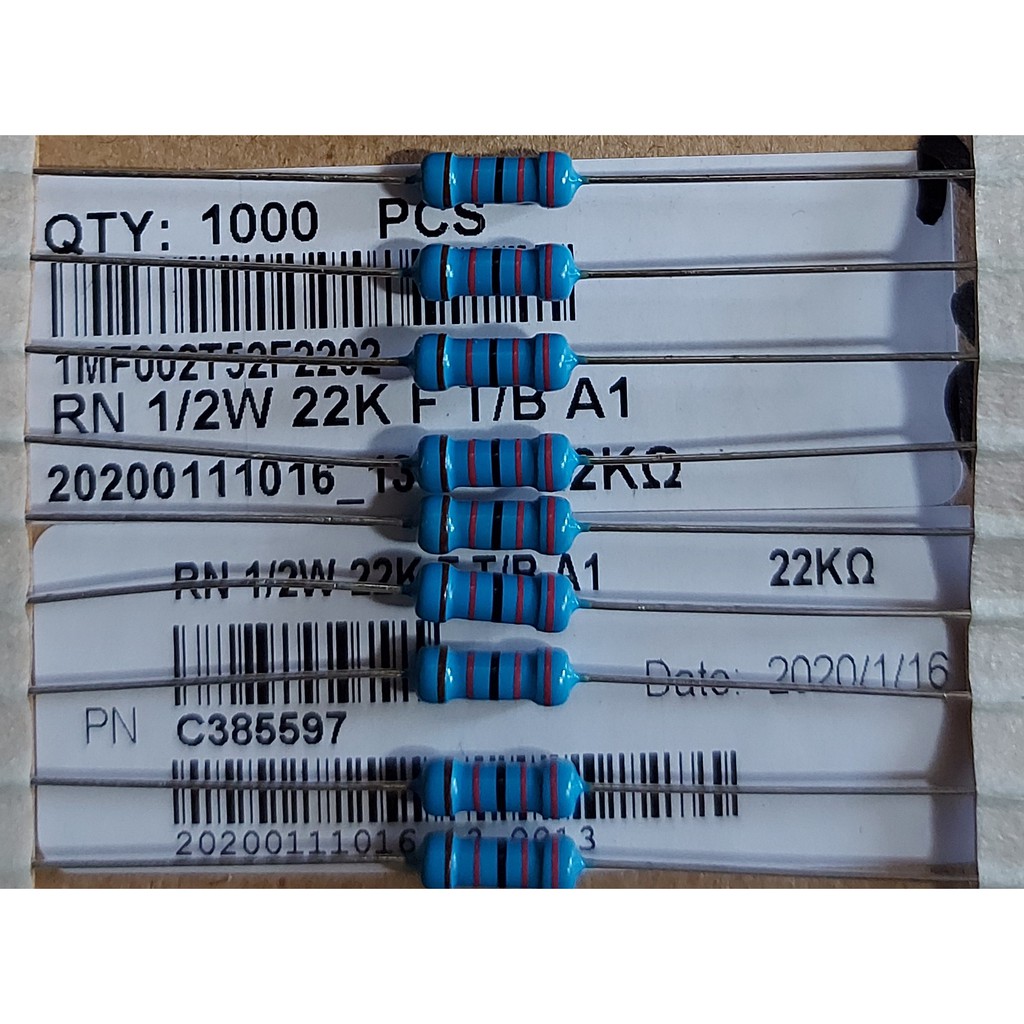 Resistor 22K Ohm 1% 1/2W Metal film