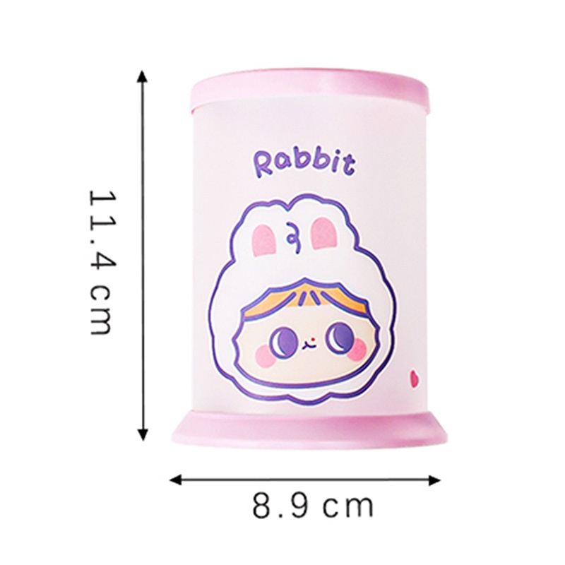 Creative Frosted Transparent Cartoon Pen Holder Student DIY Waterproof Round Pen Box