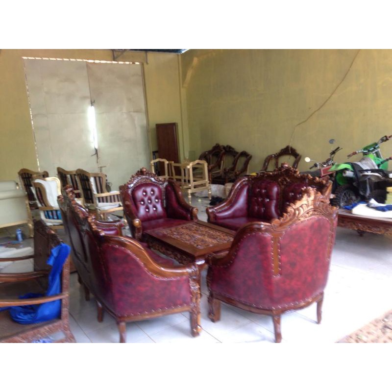 Kursi tamu Ganesa / kursi Ganesa / kursi tamu jati merah