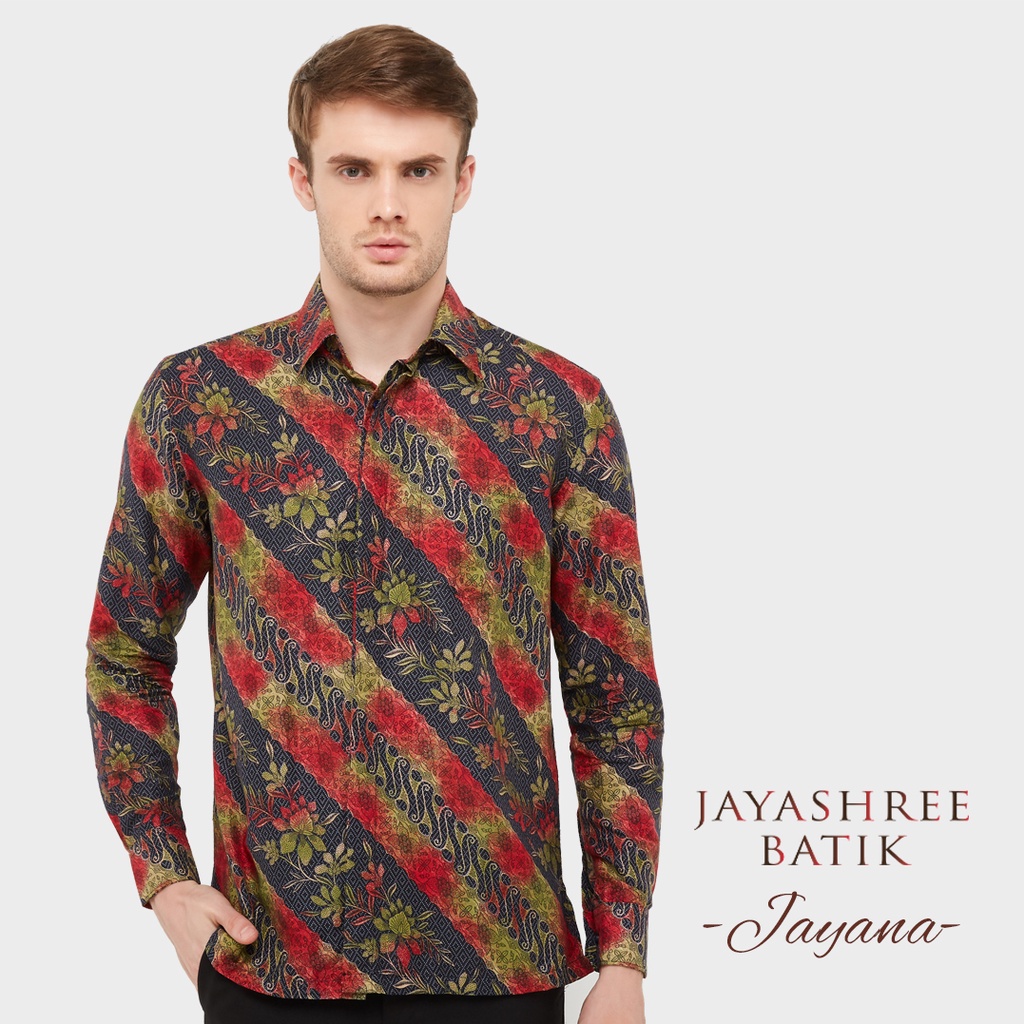 Jayashree Batik Regfit Jayana Kemeja Batik Pria Lengan Panjang