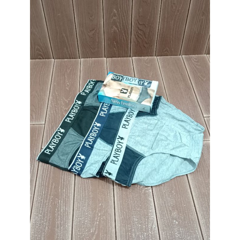 3 PCS Celana Dalam Segitiga Pria /sempak Pria /underwear Laki-laki [PLBY]