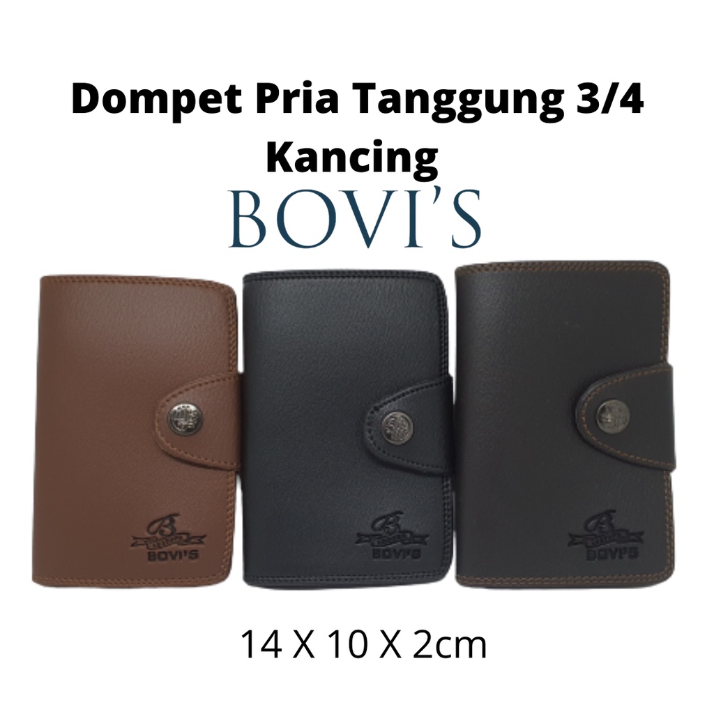 Dompet Pria Cowok Laki Dewasa Bovis Tanggung 3/4 Kancing Original Garut Harga Murah Kualitas Distro Model Keren Terbaru Kekinian