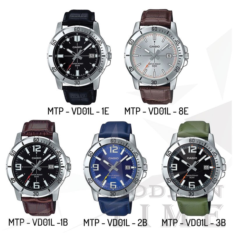 Casio Original MTP-VD01L Series (Jam Tangan Kulit Pria)
