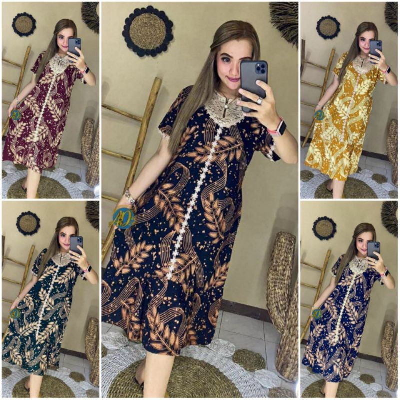 Daster Kekinian Arab Motif Daun Melody New