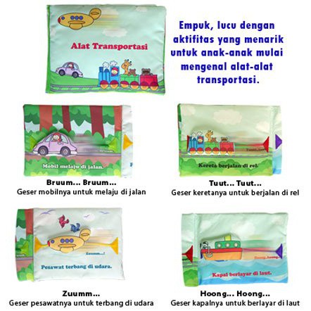 Promo Diskon Besar  Buku Bantal / Buku Kain Alat Transportasi