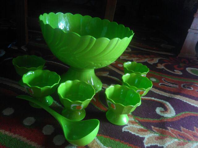 Tempat Wadah Es Buah Set Golden Sunkist - Mangkok Set Gelas Es Krim