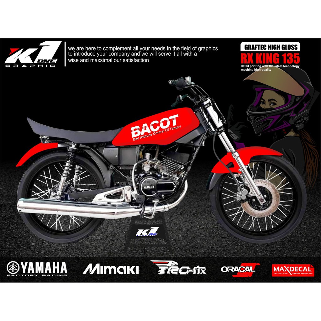 Sticker Cutting Rx King Striping Rx-King Harga Ternurah Sticker Motif BACOT