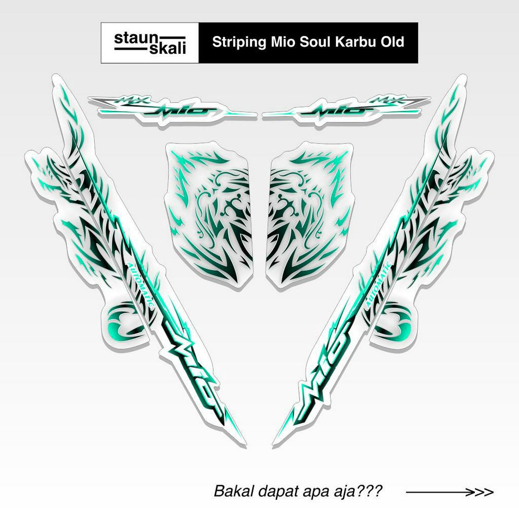Striping Mio Soul Karbu Variasi (4) Api Custom Original Full Body 2007 2008 2009 2010 2011 2012 Lama