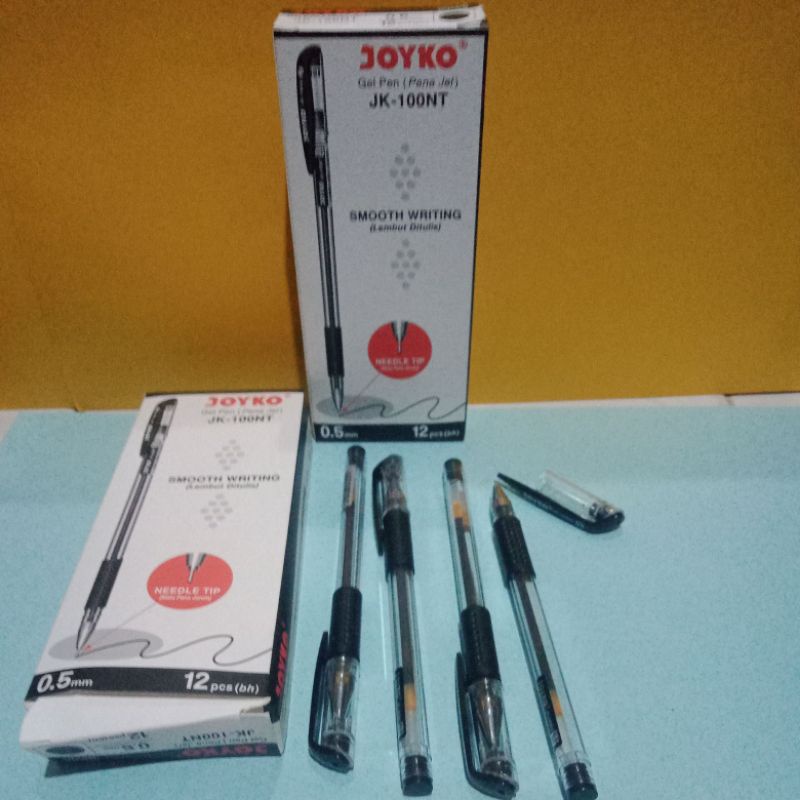 pulpen gel joyko hitam ujungnya lancip seri JK_100NT