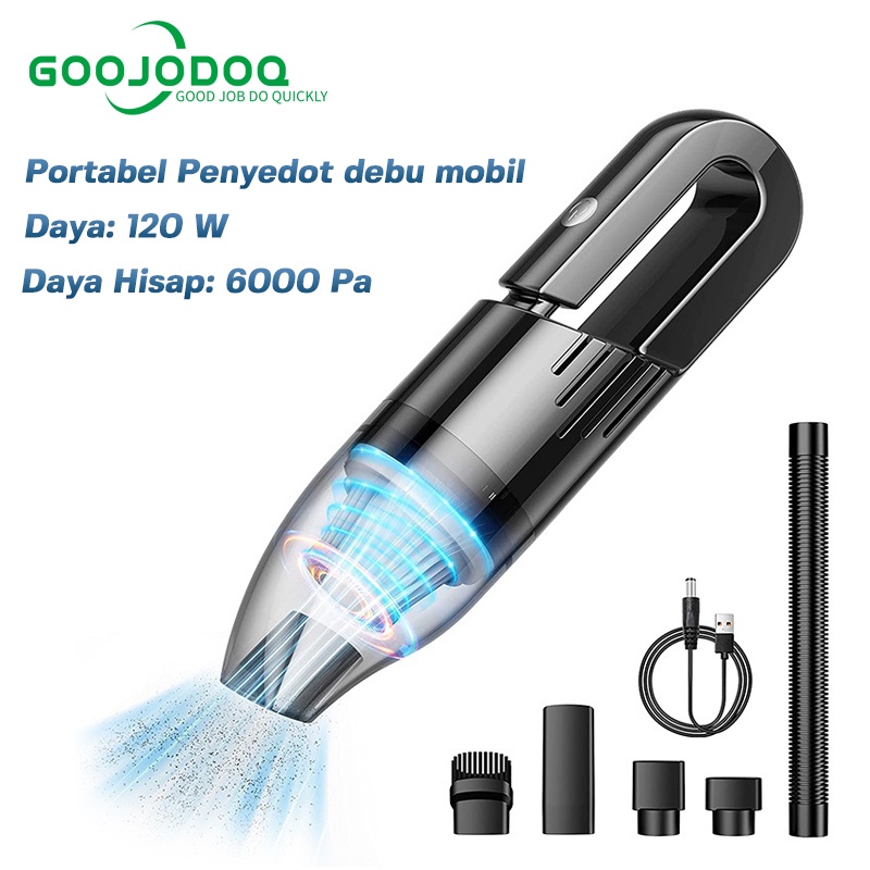 GOOJODOQ Vacuum Cleaner Alat Penyedot Debu Mobil - Wireless Charging Car -High Power Vacuum Cleaner Portable Penghisap Debu Debu Mobil