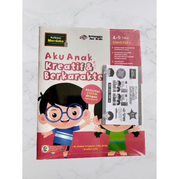 ORI buku untuk TK paud aku anak kreatif dan berkarakter usia 4 sampe 5 tahun semester 1 dan 2 kurikulum merdeka penerbit Erlangga