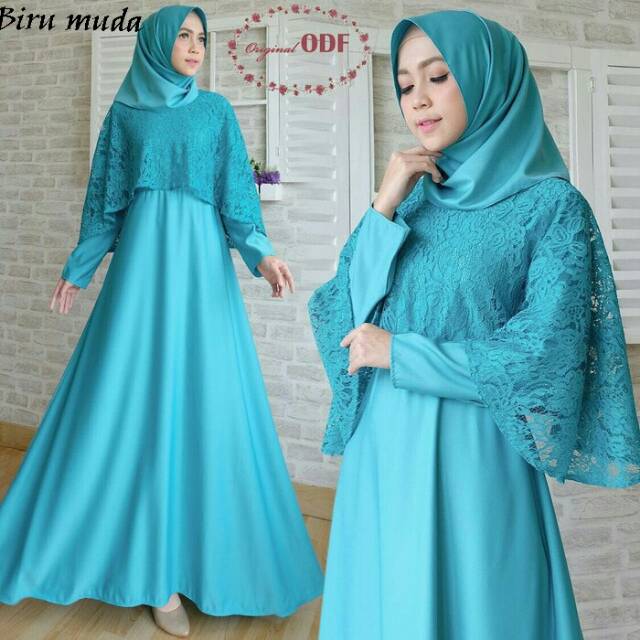 71211 Olipah 2 Biru muda  / baju muslim / hijab / maxi / dress
