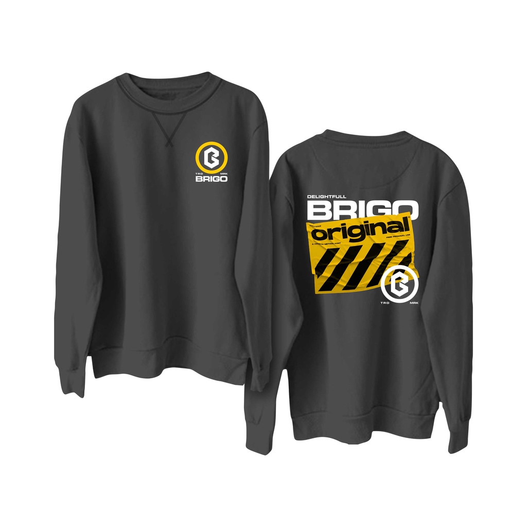 BRIGO Basic Sweatshirt  Delight Full II Sweater Crewneck BRIGO Delight Full Sablon DTF Fleece Cotton M-XXL (Pria &amp; Wanita) Free stiker&amp;Gantungan Kunci