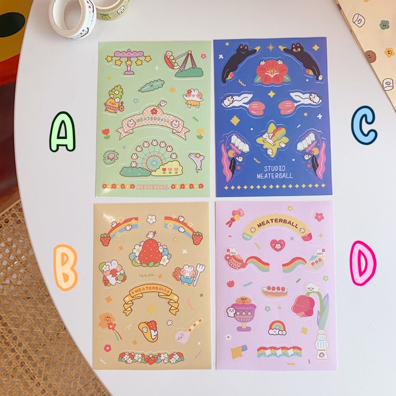 INS sticker kartun korea / stiker garden korean / stiker lucu