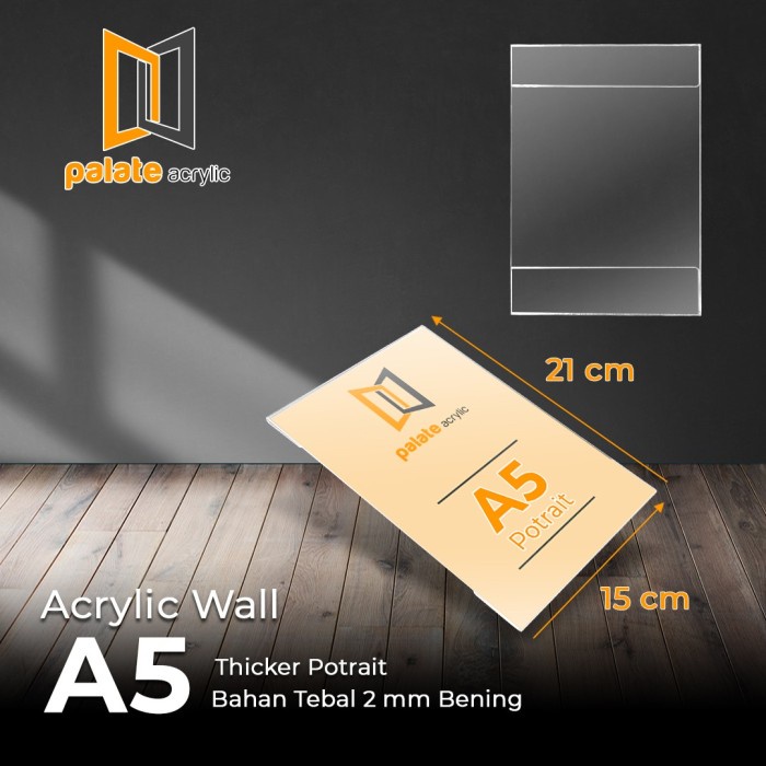 

Akrilik Wall A5 Potrait / Acrylik / Thicker / Akrilik Dinding Brosur