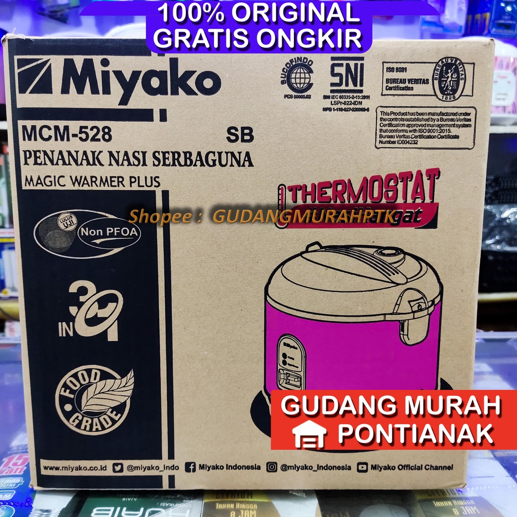 Ricecooker Miyako 528 SB Penanak nasi penghangat Rice Cooker / Magic Com MCM-528 SB / MCM 528 SB