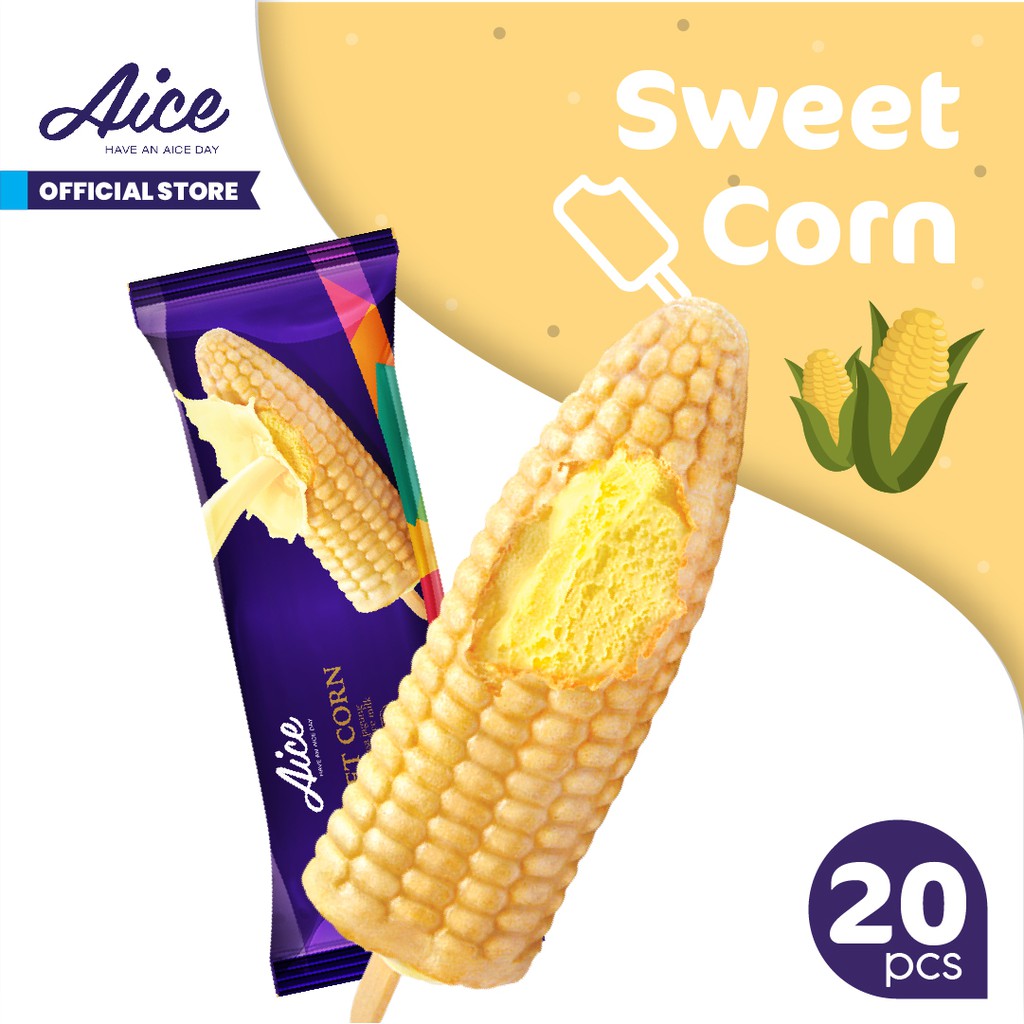 Aice Ice Cream Sweet Corn Es Krim 20pcs | Shopee Indonesia