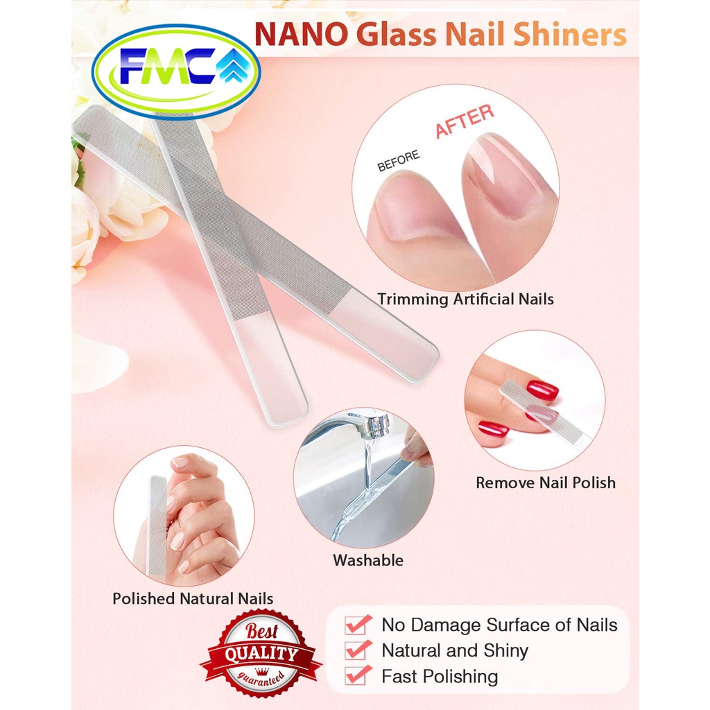 Kikir Kuku Manicure Pedicure Kaca Alat Pengkilap Kuku Nail Art Glass Polish Buffer Pembersih Pengasah Kuku Halus Mengkilap