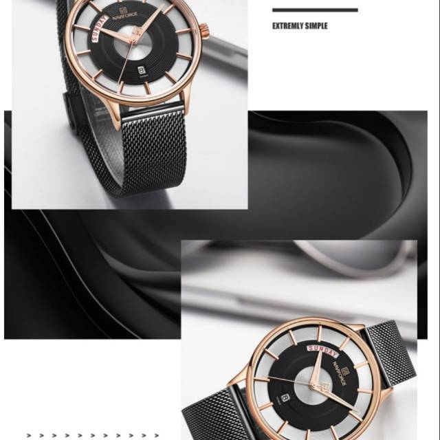 Jam naviforce 3007 original rantai pasir pria