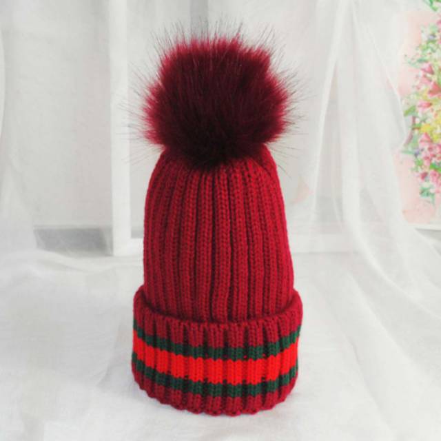 Topi Kupluk Beanie List Rajut Winter Penghangat Musim Dingin