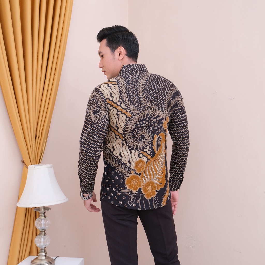 Baju Batik Pria Lengan Panjang Terbaru Batik Slimfit Jumbo Terlaris/Kemeja Batik hendrawan