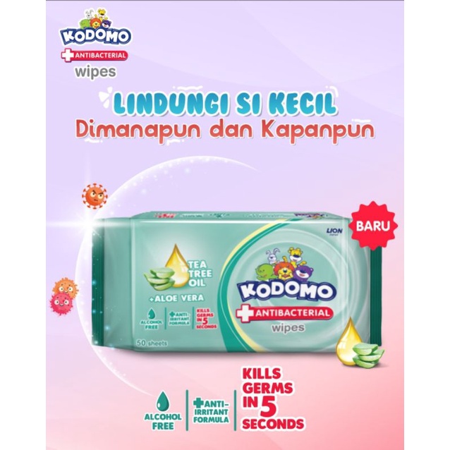 Kodomo antibacterial wipes 50+50sheet