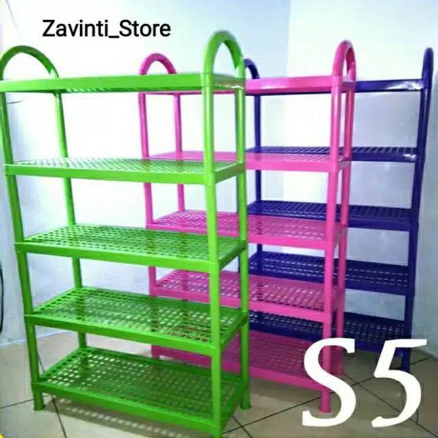 [GG] Rak Sepatu - Tempat Sandal dan Sepatu - Rak Serba Guna Plastik 5 Susun Murah Berkualitas