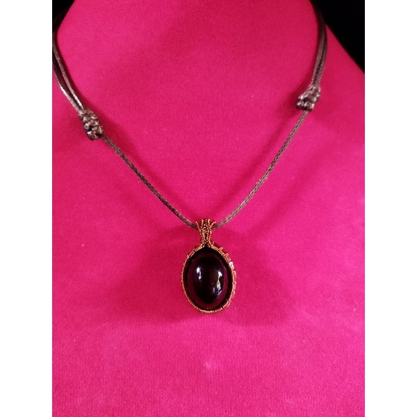 Kalung etnik liontin batu akik yaman