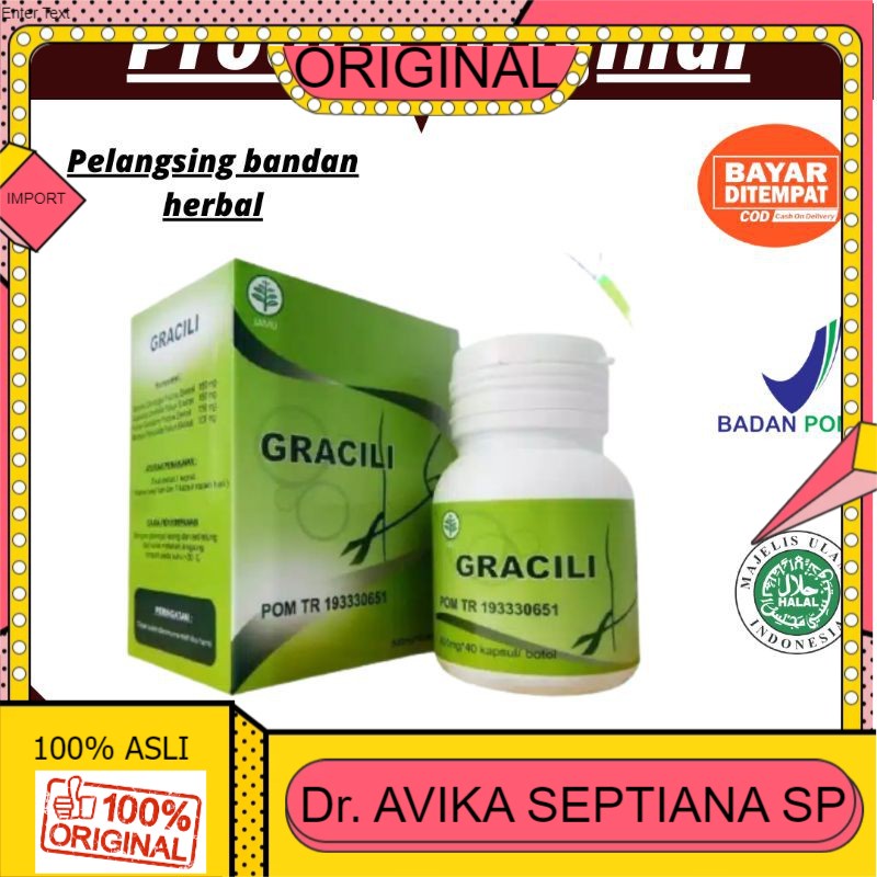 100% ASLI GRACILI ORIGINAL - Gracili Asli Obat Pelangsing Badan Herbal