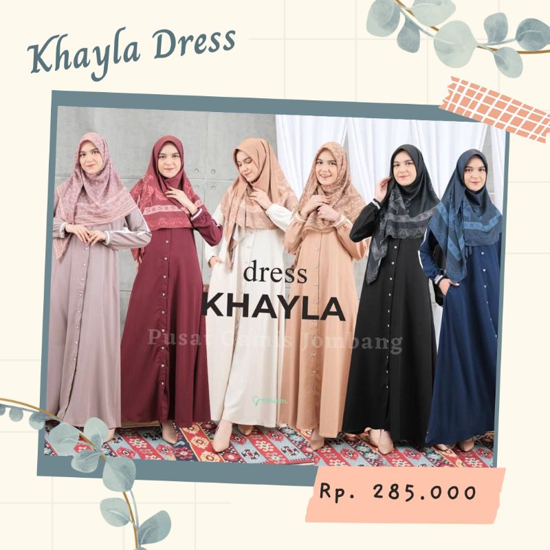 BAJU GAMIS DRESS KHAYLA BY GREENISM BRANDED ORIGINAL TERBARU 2021 2022 BUSUI MENYUSUI POLOS