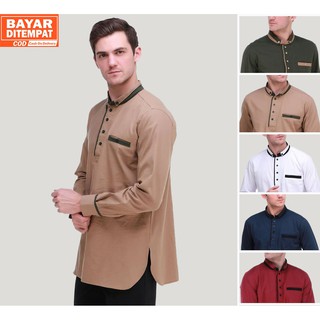 Baju Koko Habib Warna Hijau Army Fashion gamis Muslim Baju Koko Habib Warna Hijau Army Fashion gamis Muslim