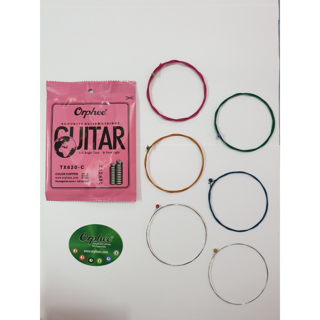 Senar Gitar Akustik String Merk Orphee Ukuran 0.10 WARNA (COLOR) Bonus Pick Murah Jakarta