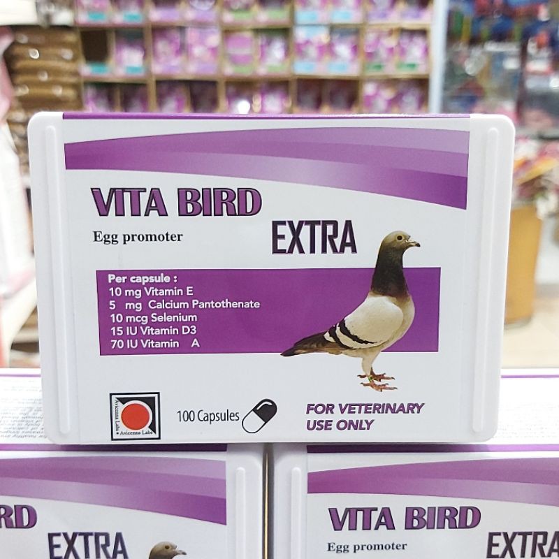 VitaBird Plus Egg Promotor 100 pcs Vitamin Stamina/Disfungsi Sexual Burung 1 box