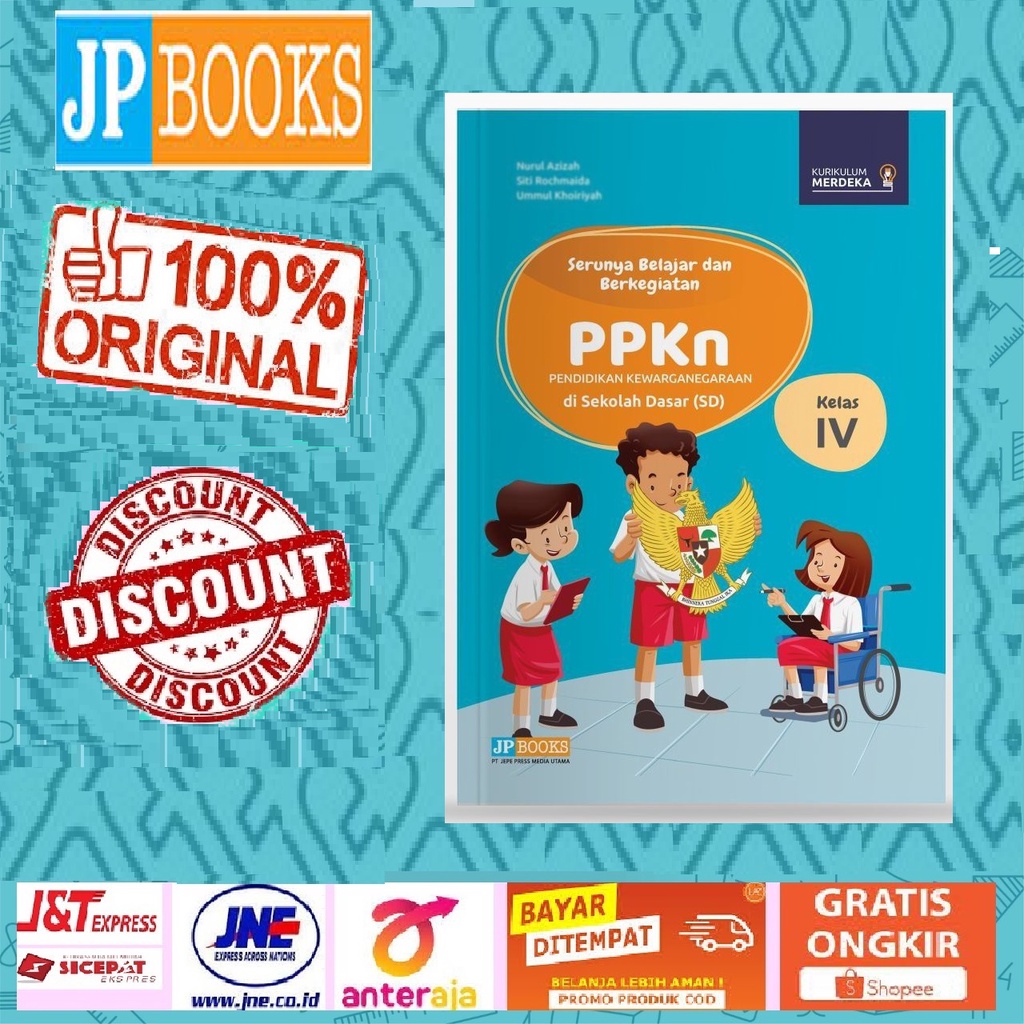 Buku Kurikulum Merdeka PPKN SD Kelas 4 - JP Books (Buku Pendamping)