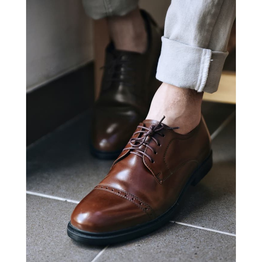 Dijual Sepatu Pria   Sepatu Pantofel   Sepatu Kulit Jackwell Allen Brown 1603 Diskon