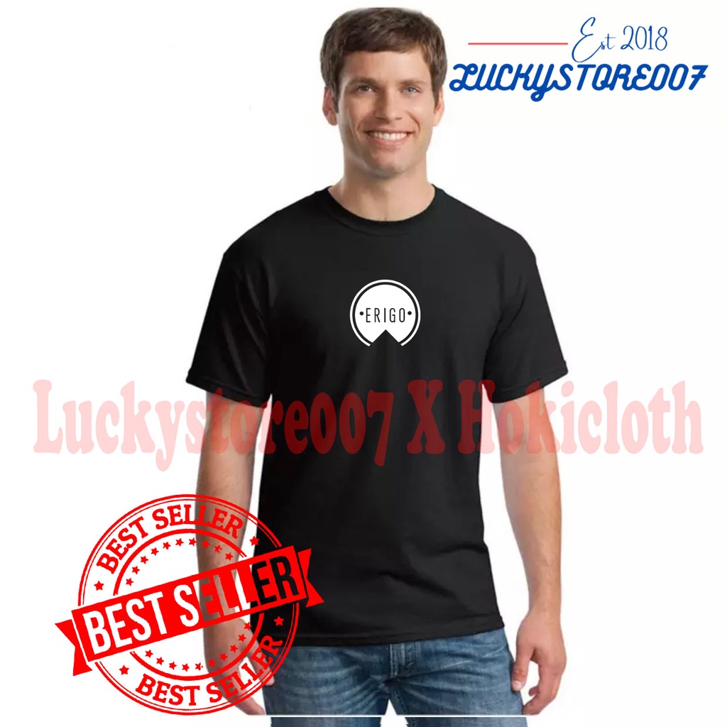 Kaos Distro Pria/Wanita ERIGO CIRCLE Premium High Quality teks Putih