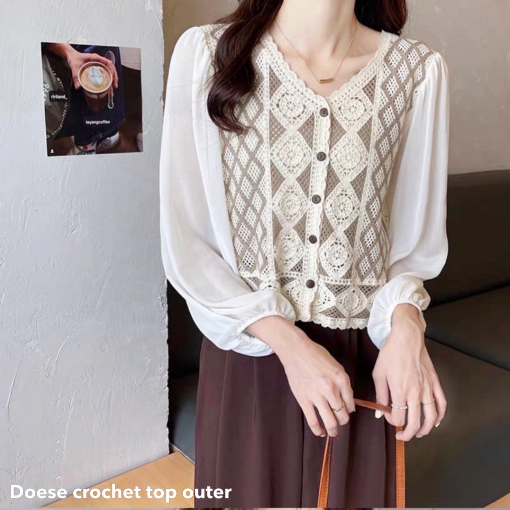 Doese crochet top outer - Thejanclothes