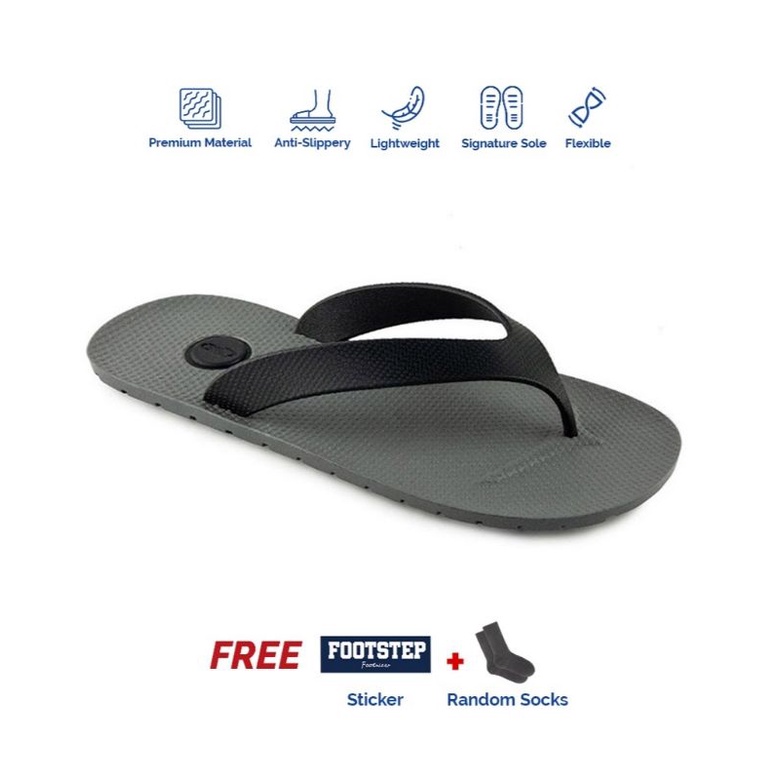 Sandal Pria Jepit Footstep Footwear - Adam Grey