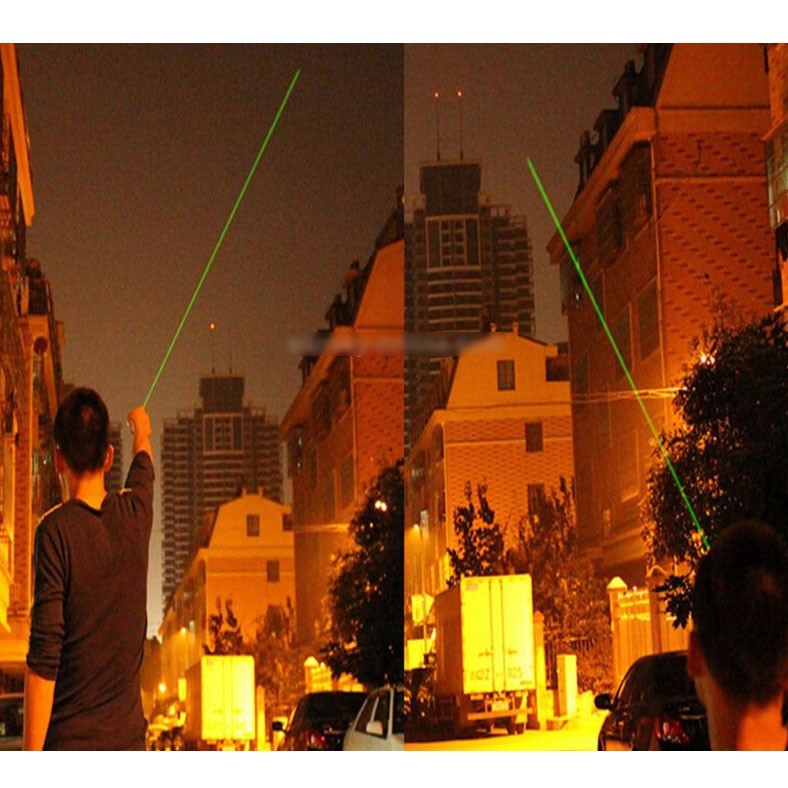 TaffLED Green Beam Laser Pointer 1MW 532NM with Baterai+Charger - Black - OMLP0LBK