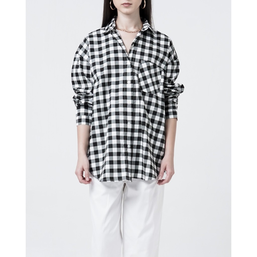 This Is April  Oleya Top Atasan Kemeja Wanita Black-3