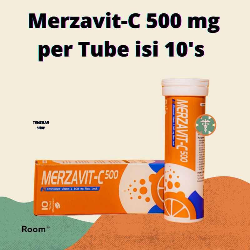 Merzavit-C 500 mg, Vitamin C Rasa Jeruk 10 Tablet Effervescent