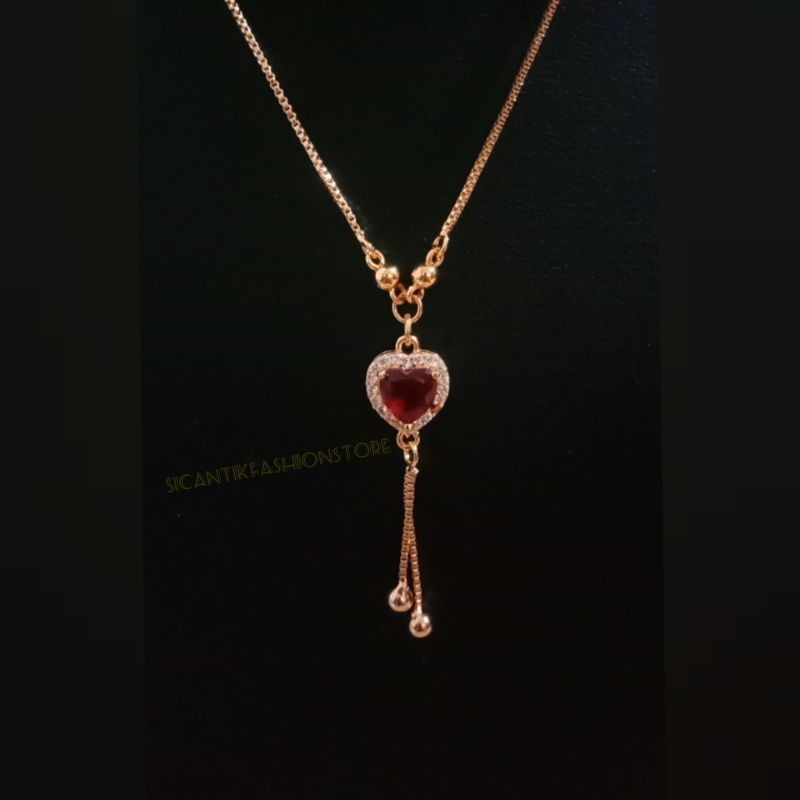 PROMO Kalung Titanium Mata kristal Fashion wanita terlaris anti karat  perhiasan wanita lapis emas