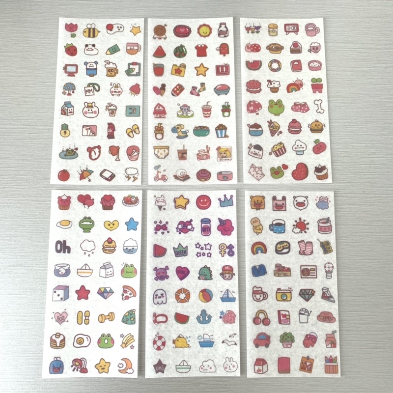 

6pcs/set sticker mini icon character cute kecil karakter imut
