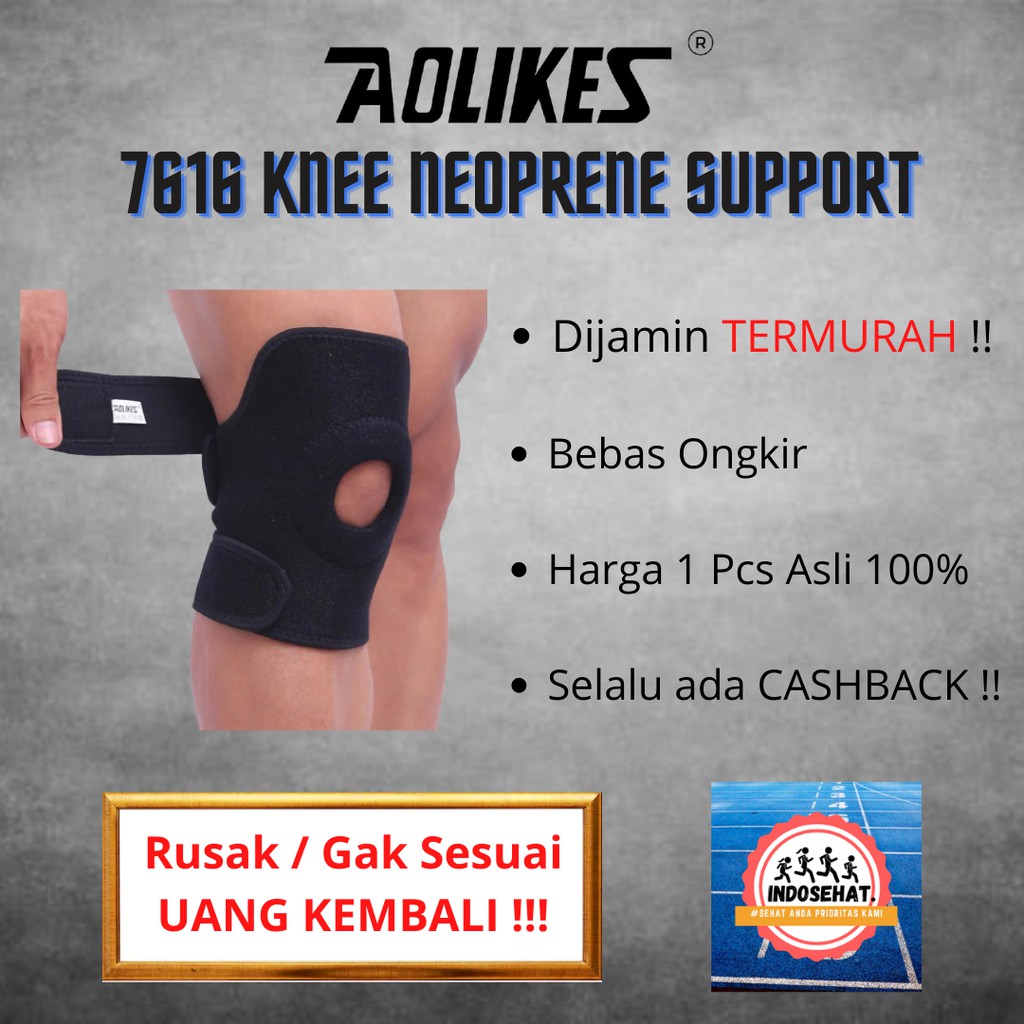 AOLIKES 7616 Neoprene Knee Support ( Adjustable ) - Deker Pelindung Lutut Kaki Olahraga
