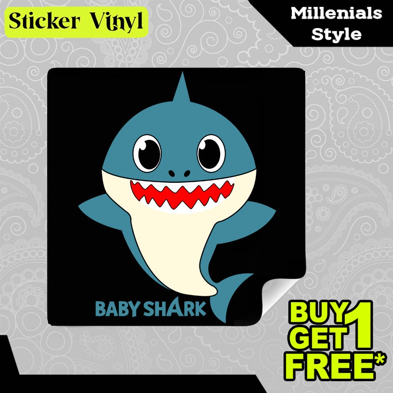 

Stiker Sticker Baby Shark Biru Gambar Unik Desain Keren dan Kekinian Aesthetic Bahan Vinyl Satuan Anti Air
