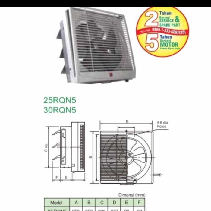 KDK EXHAUST FAN Dinding 10 InchKDK EXHAUST FAN Dinding 25 RQN